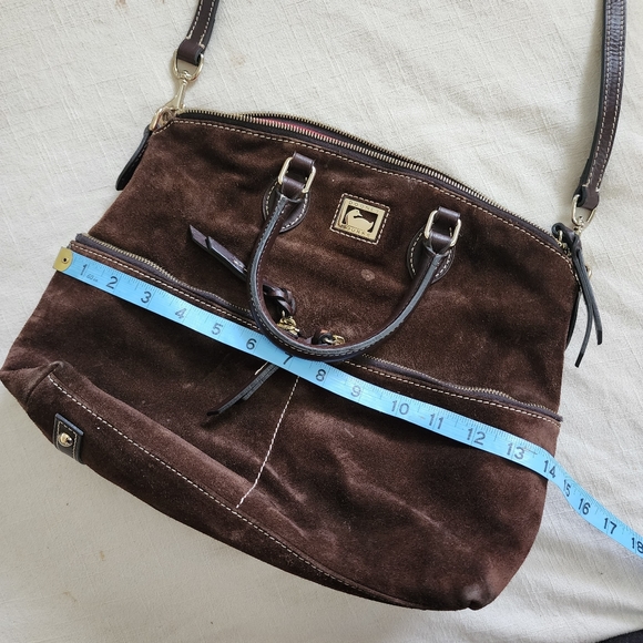 Dooney & burke brown leather purse crossbody suede - Picture 11 of 12